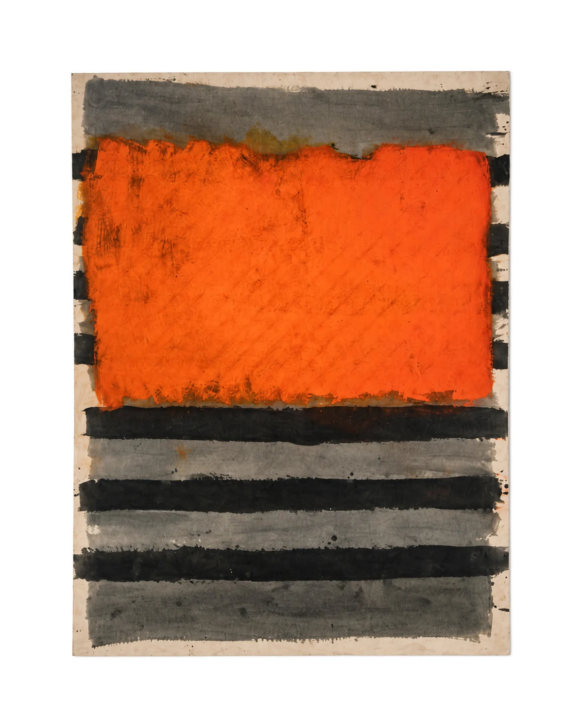 Detalle de Naranja sobre plomo con franjas negras